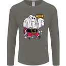 Funny Santa Ghost Christmas Halloween Mens Long Sleeve T-Shirt Charcoal