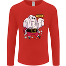 Funny Santa Ghost Christmas Halloween Mens Long Sleeve T-Shirt Red