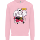 Funny Santa Ghost Christmas Halloween Mens Sweatshirt Jumper Light Pink