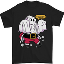 Funny Santa Ghost Christmas Halloween Mens T-Shirt 100% Cotton Black
