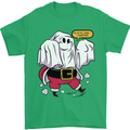 Funny Santa Ghost Christmas Halloween Mens T-Shirt 100% Cotton Irish Green