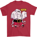 Funny Santa Ghost Christmas Halloween Mens T-Shirt 100% Cotton Red
