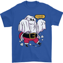 Funny Santa Ghost Christmas Halloween Mens T-Shirt 100% Cotton Royal Blue