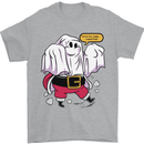 Funny Santa Ghost Christmas Halloween Mens T-Shirt 100% Cotton Sports Grey