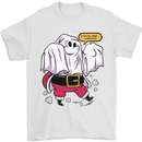 Funny Santa Ghost Christmas Halloween Mens T-Shirt 100% Cotton White