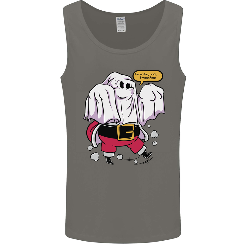 Funny Santa Ghost Christmas Halloween Mens Vest Tank Top Charcoal