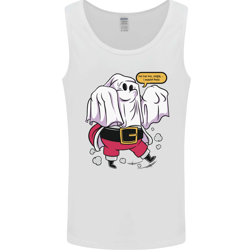 Funny Santa Ghost Christmas Halloween Mens Vest Tank Top White