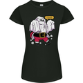 Funny Santa Ghost Christmas Halloween Womens Petite Cut T-Shirt Black