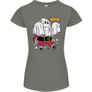 Funny Santa Ghost Christmas Halloween Womens Petite Cut T-Shirt Charcoal