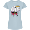 Funny Santa Ghost Christmas Halloween Womens Petite Cut T-Shirt Light Blue