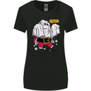 Funny Santa Ghost Christmas Halloween Womens Wider Cut T-Shirt Black