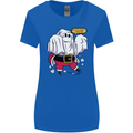 Funny Santa Ghost Christmas Halloween Womens Wider Cut T-Shirt Royal Blue