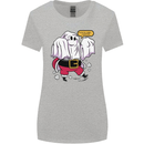 Funny Santa Ghost Christmas Halloween Womens Wider Cut T-Shirt Sports Grey