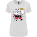 Funny Santa Ghost Christmas Halloween Womens Wider Cut T-Shirt White