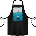 Funny Shark Parody Scuba Diving Fishing Cotton Apron 100% Organic Black