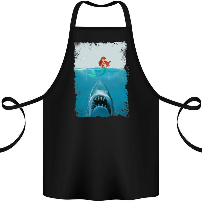 Funny Shark Parody Scuba Diving Fishing Cotton Apron 100% Organic Black