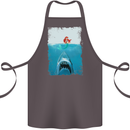 Funny Shark Parody Scuba Diving Fishing Cotton Apron 100% Organic Dark Grey