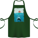 Funny Shark Parody Scuba Diving Fishing Cotton Apron 100% Organic Forest Green