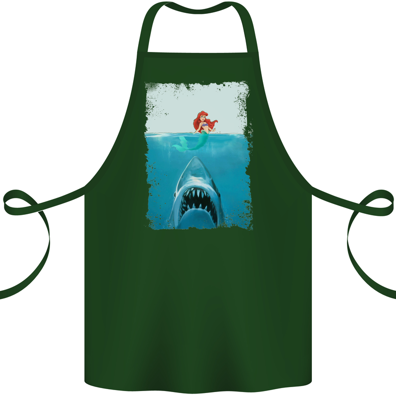 Funny Shark Parody Scuba Diving Fishing Cotton Apron 100% Organic Forest Green
