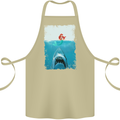 Funny Shark Parody Scuba Diving Fishing Cotton Apron 100% Organic Khaki
