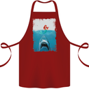 Funny Shark Parody Scuba Diving Fishing Cotton Apron 100% Organic Maroon