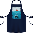 Funny Shark Parody Scuba Diving Fishing Cotton Apron 100% Organic Navy Blue