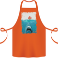 Funny Shark Parody Scuba Diving Fishing Cotton Apron 100% Organic Orange