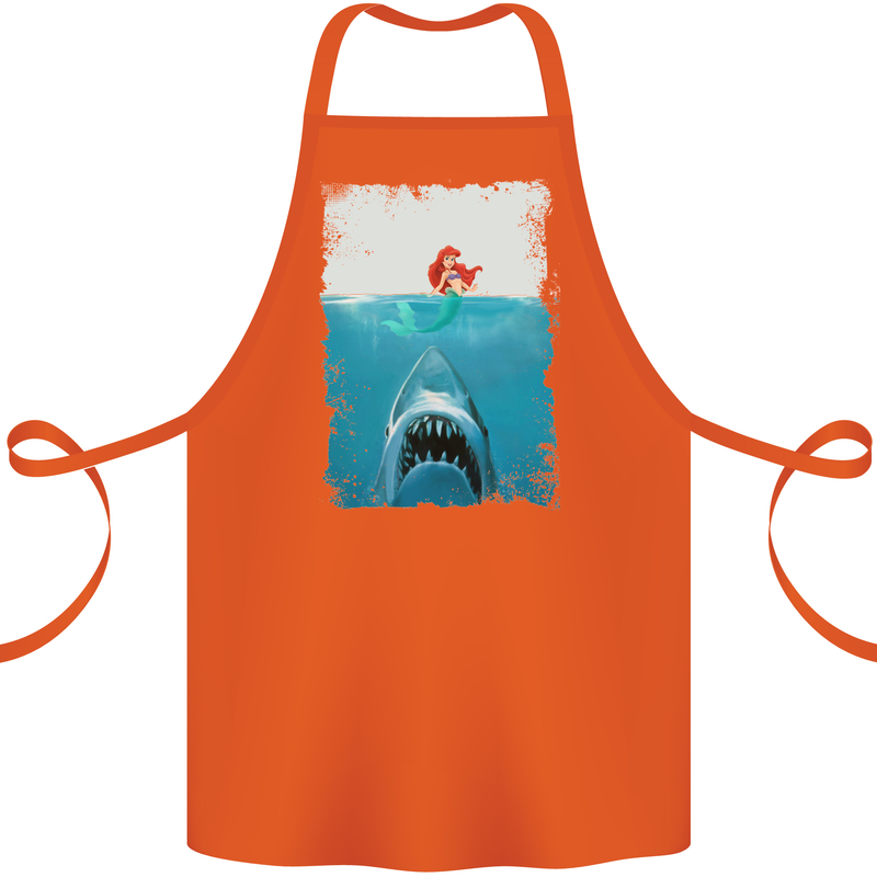 Funny Shark Parody Scuba Diving Fishing Cotton Apron 100% Organic Orange