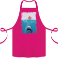 Funny Shark Parody Scuba Diving Fishing Cotton Apron 100% Organic Pink