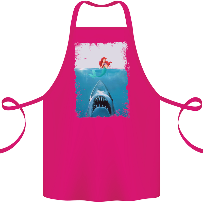 Funny Shark Parody Scuba Diving Fishing Cotton Apron 100% Organic Pink