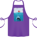 Funny Shark Parody Scuba Diving Fishing Cotton Apron 100% Organic Purple