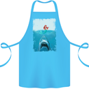 Funny Shark Parody Scuba Diving Fishing Cotton Apron 100% Organic Turquoise