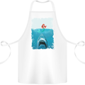 Funny Shark Parody Scuba Diving Fishing Cotton Apron 100% Organic White