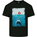 Funny Shark Parody Scuba Diving Fishing Mens Cotton T-Shirt Tee Top Black