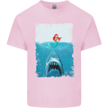 Funny Shark Parody Scuba Diving Fishing Mens Cotton T-Shirt Tee Top Light Pink