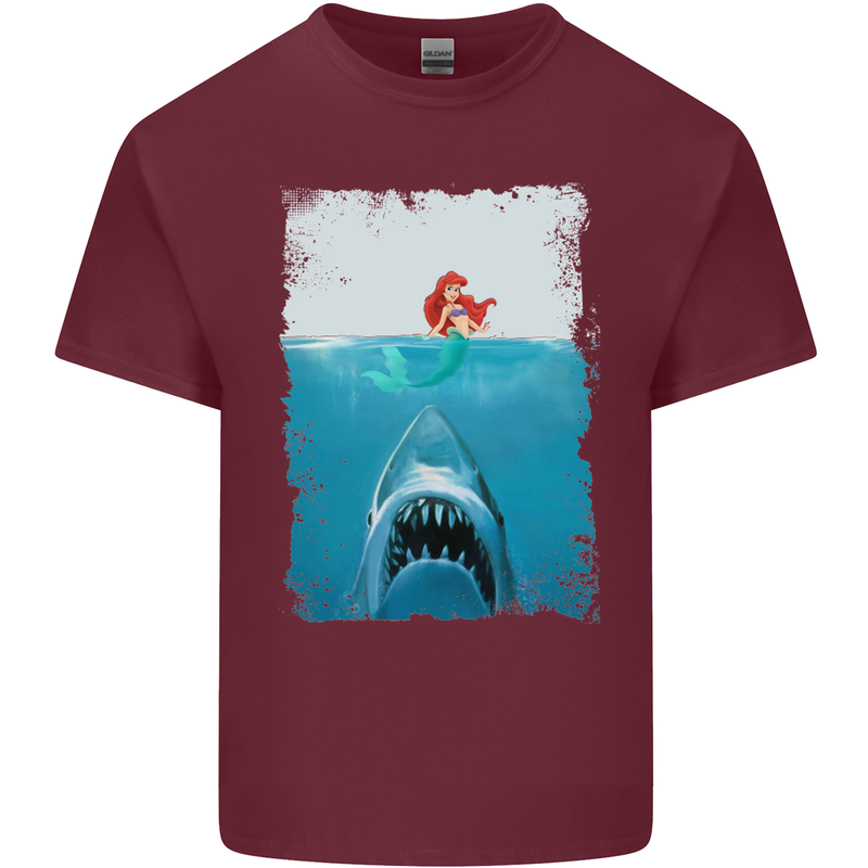 Funny Shark Parody Scuba Diving Fishing Mens Cotton T-Shirt Tee Top Maroon