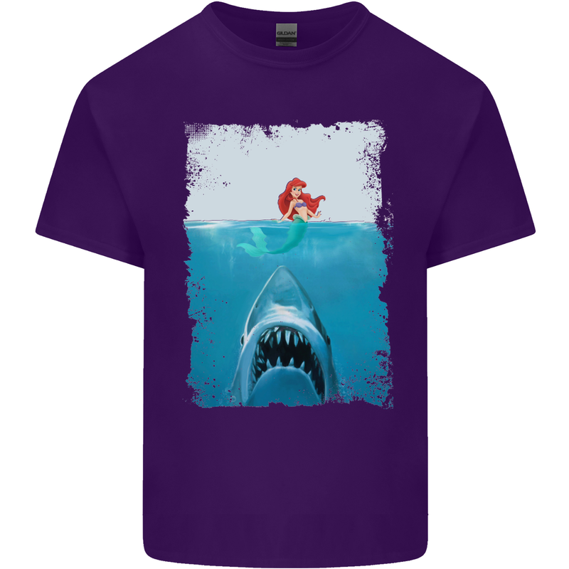 Funny Shark Parody Scuba Diving Fishing Mens Cotton T-Shirt Tee Top Purple