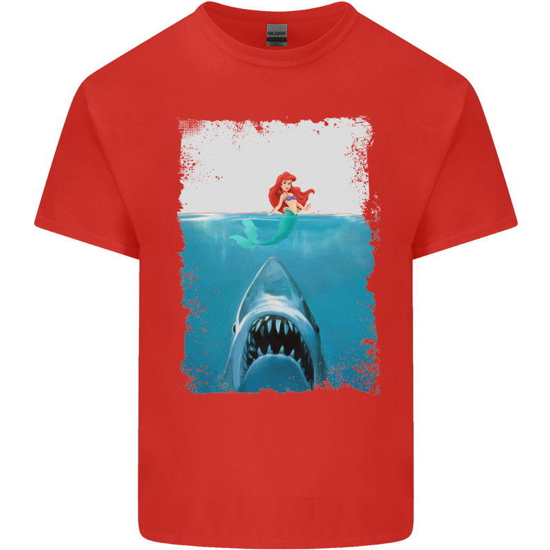 Funny Shark Parody Scuba Diving Fishing Mens Cotton T-Shirt Tee Top Red