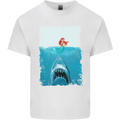 Funny Shark Parody Scuba Diving Fishing Mens Cotton T-Shirt Tee Top White
