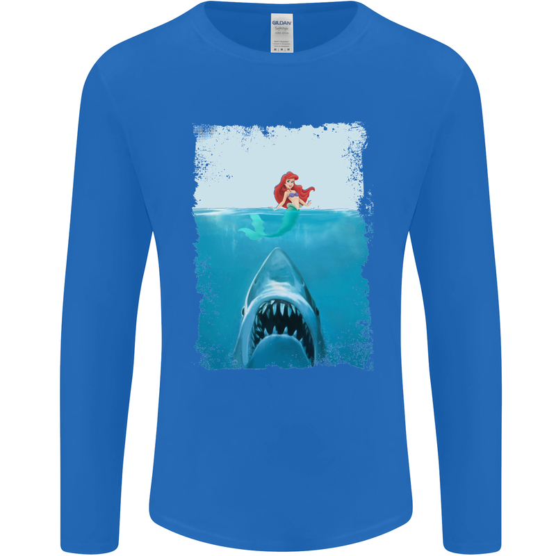 Funny Shark Parody Scuba Diving Fishing Mens Long Sleeve T-Shirt Royal Blue