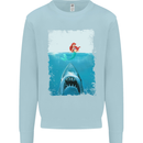 Funny Shark Parody Scuba Diving Fishing Mens Sweatshirt Jumper Light Blue