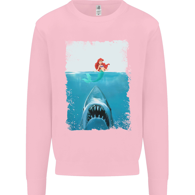 Funny Shark Parody Scuba Diving Fishing Mens Sweatshirt Jumper Light Pink