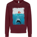 Funny Shark Parody Scuba Diving Fishing Mens Sweatshirt Jumper Maroon