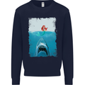 Funny Shark Parody Scuba Diving Fishing Mens Sweatshirt Jumper Navy Blue