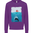 Funny Shark Parody Scuba Diving Fishing Mens Sweatshirt Jumper Purple