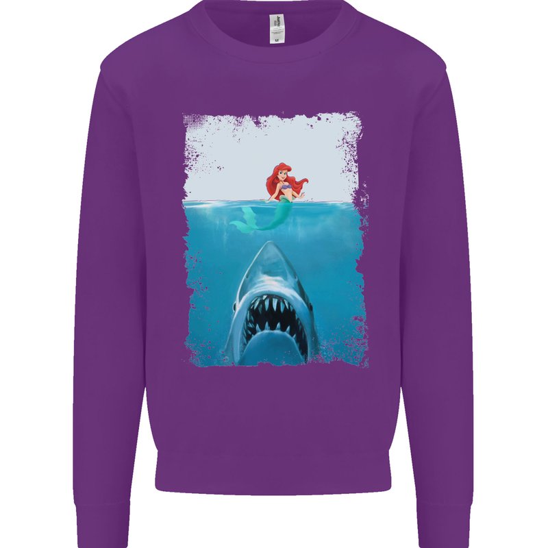 Funny Shark Parody Scuba Diving Fishing Mens Sweatshirt Jumper Purple