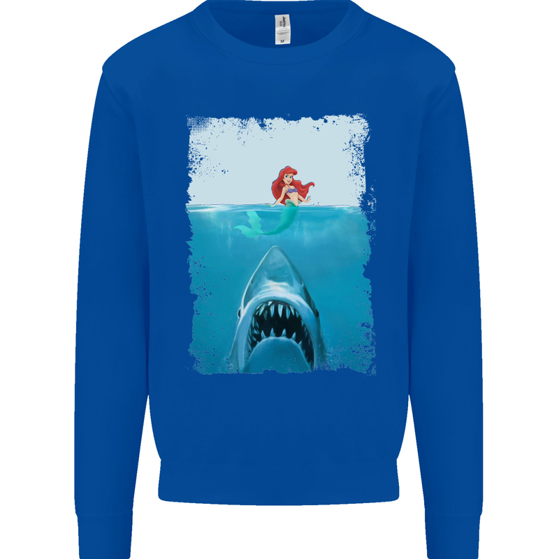 Funny Shark Parody Scuba Diving Fishing Mens Sweatshirt Jumper Royal Blue