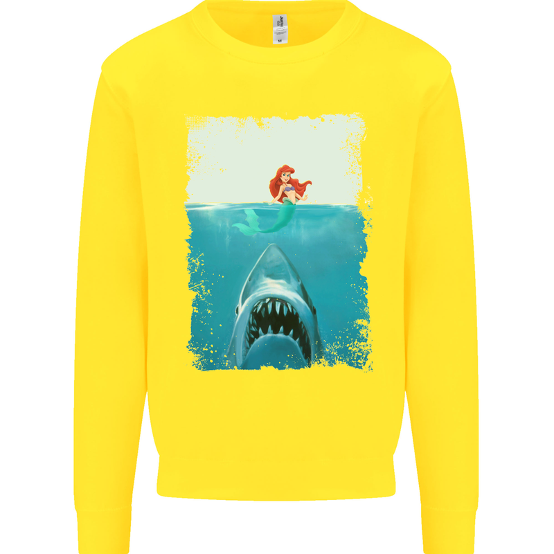 Funny Shark Parody Scuba Diving Fishing Mens Sweatshirt Jumper Yellow