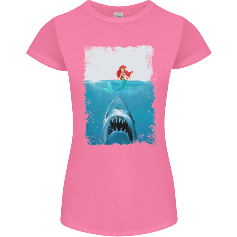 Funny Shark Parody Scuba Diving Fishing Womens Petite Cut T-Shirt Azalea