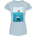 Funny Shark Parody Scuba Diving Fishing Womens Petite Cut T-Shirt Light Blue